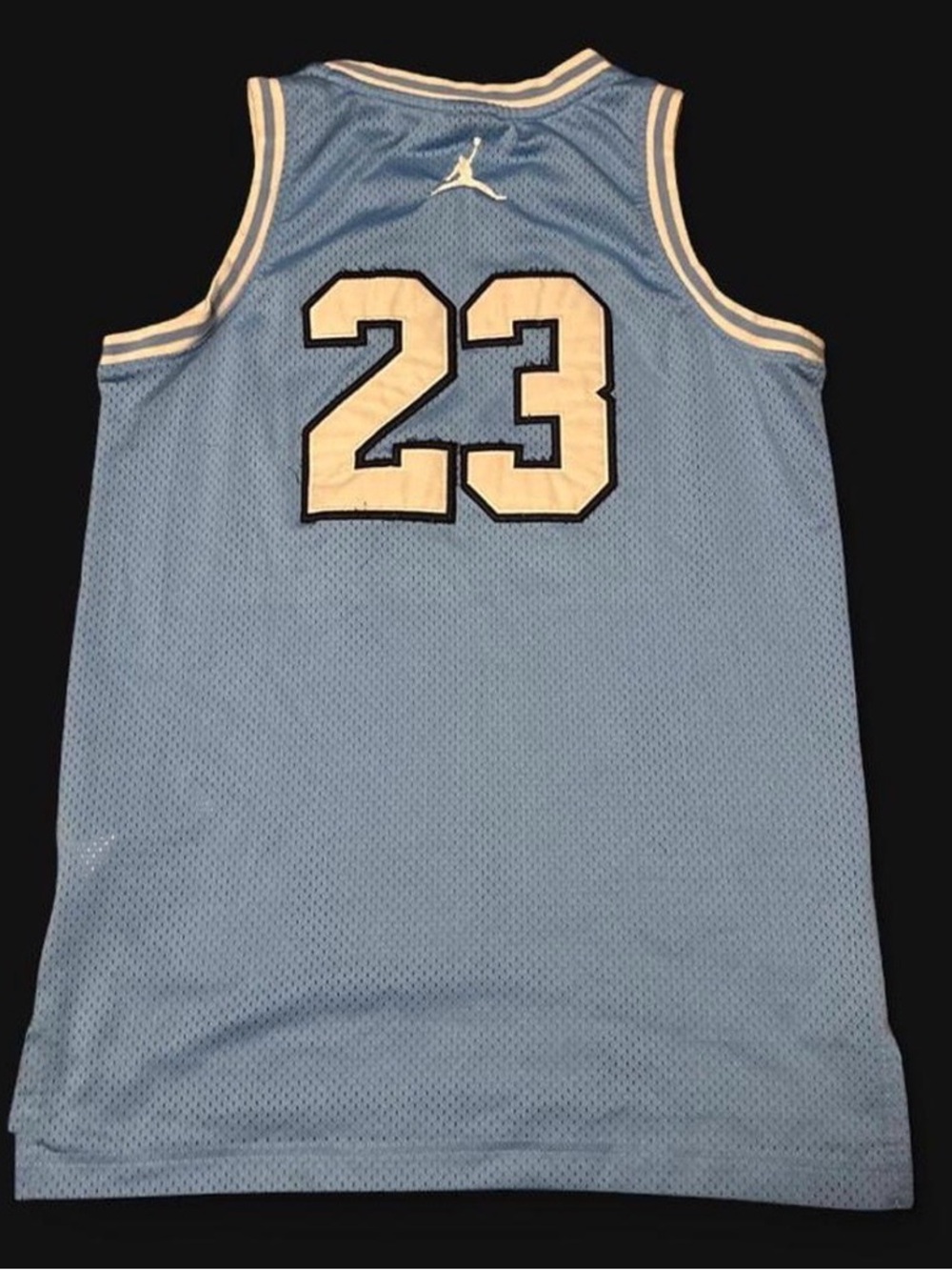 Jordan Light Blue and White Mesh Basketball Jersey - Picture 2 of 3